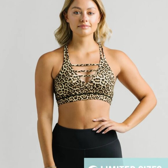 Zyia Leopard Grid Bra - 2 - Picture 2 of 4